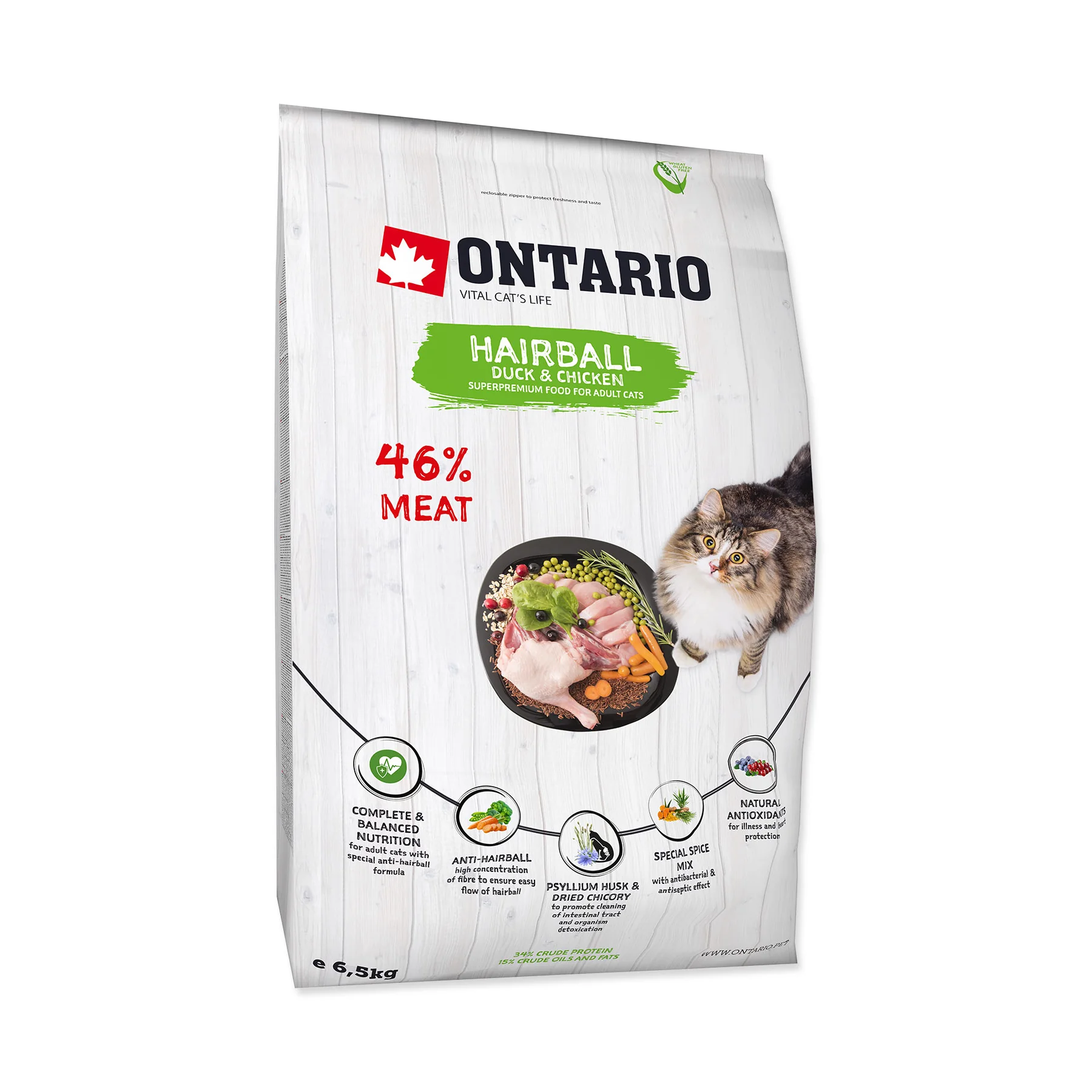 Ontario Cat Hairball granule 6,5 kg