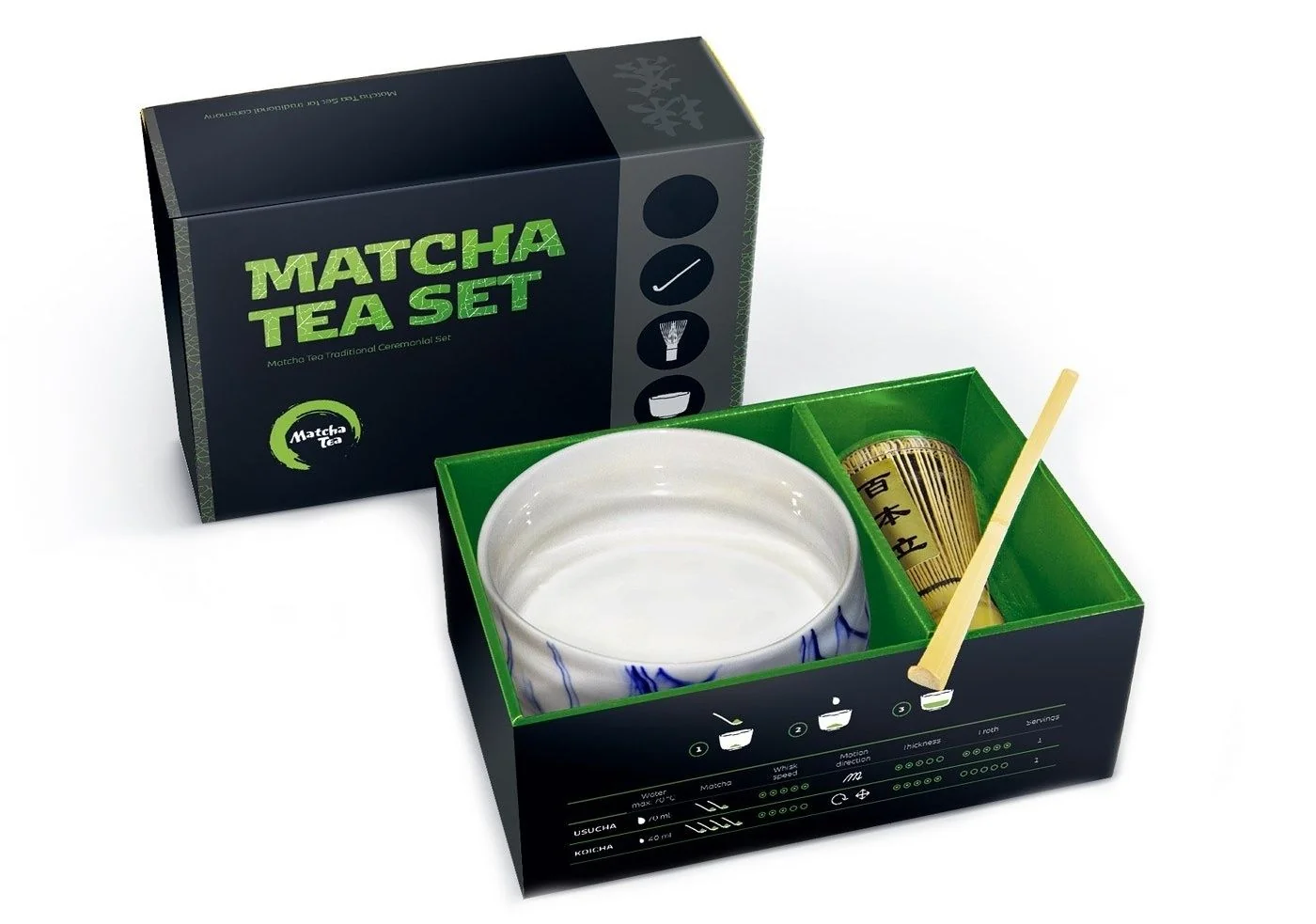 Matcha Tea Hiroki set 3 ks