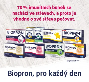 Biopron pro každý den - 70 % imunitních buněk se nachází ve střevech, a proto je vhodné o svá střeva pečovat