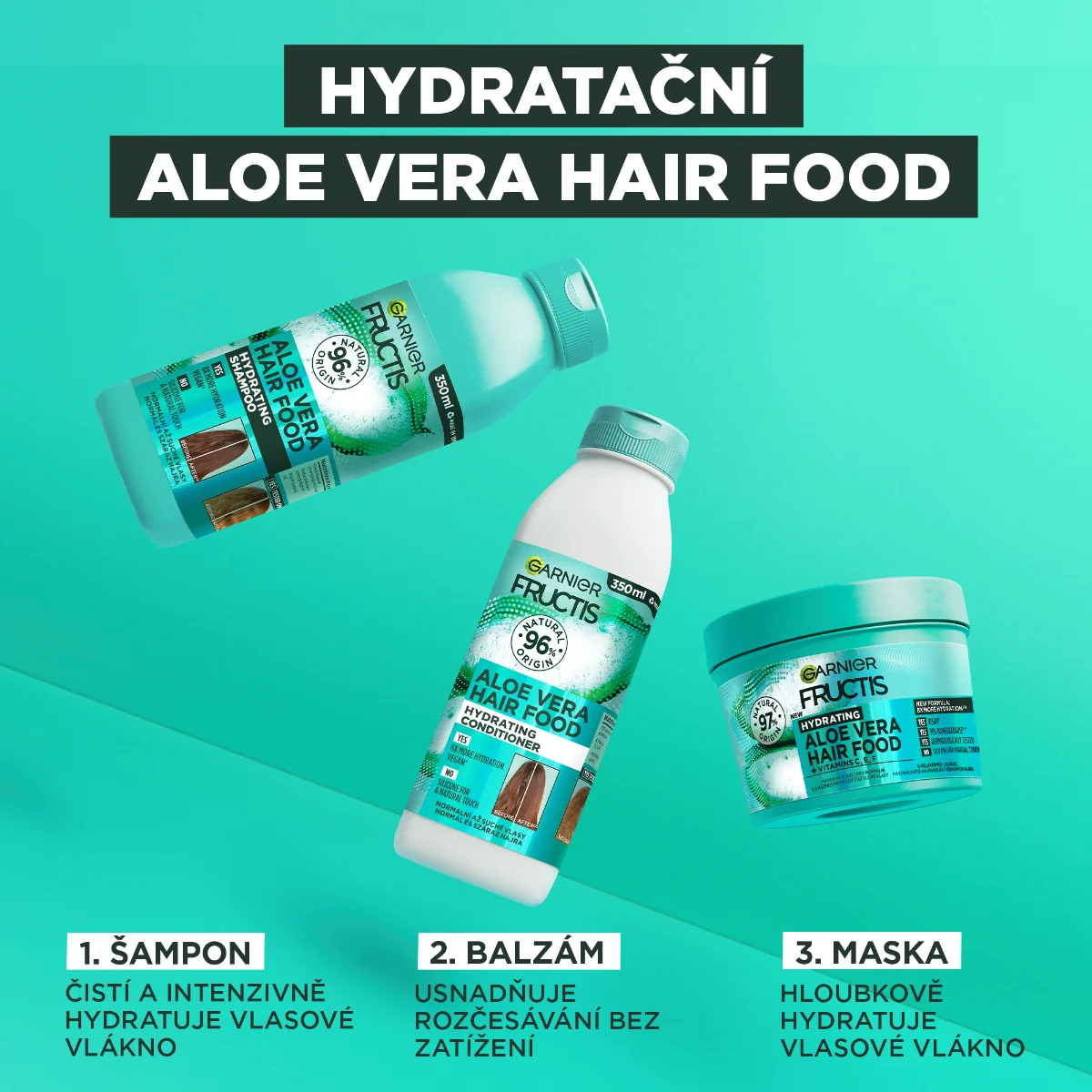 Garnier Fructis Hair Food Aloe Vera maska pro normální až suché vlasy 400 ml