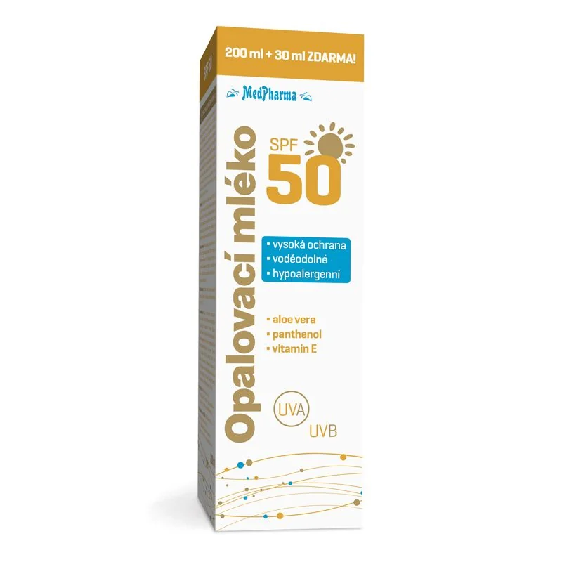 MedPharma Opalovací mléko SPF50 200 ml + 30 ml ZDARMA