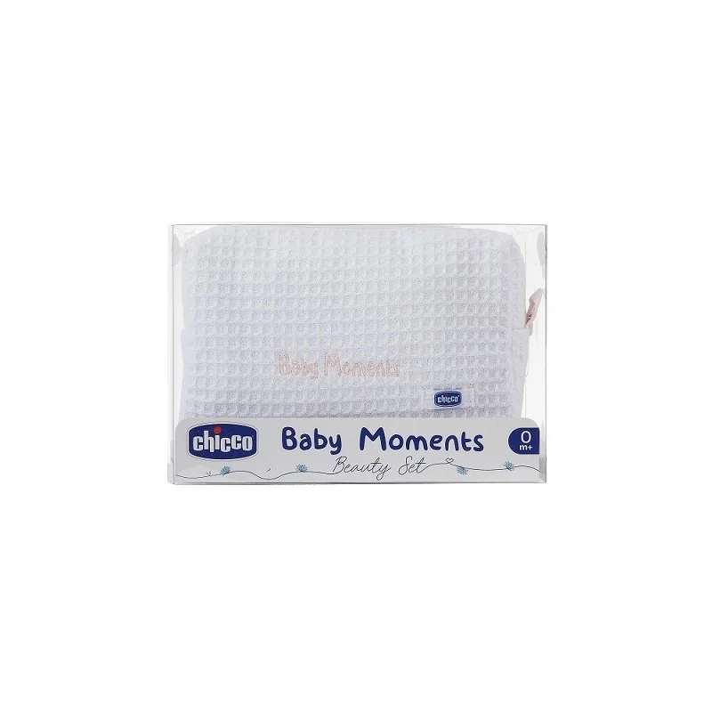 Chicco Taštička kosmetická na zip - Set Baby Moments růžová 