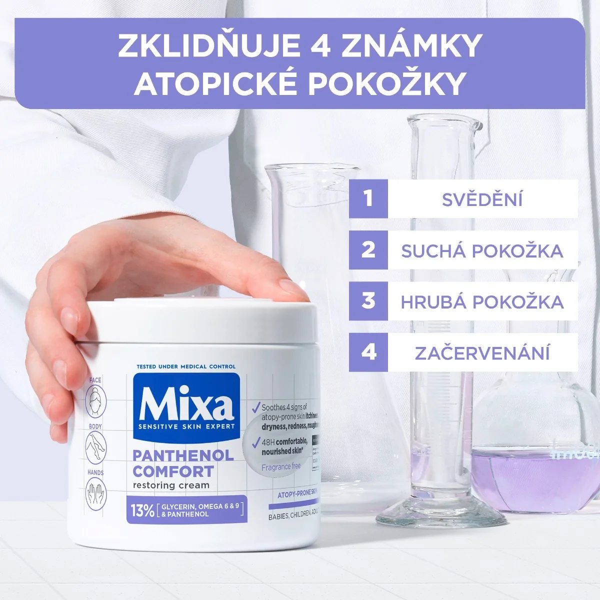 Mixa Panthenol Comfort obnovující tělová péče pro pokožku se sklonem k atopii 400 ml