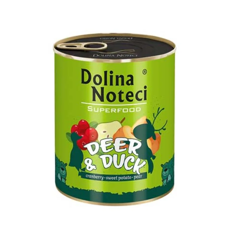 Dolina Noteci SUPERFOOD 800g jelen a kachna pro psy 80% masa