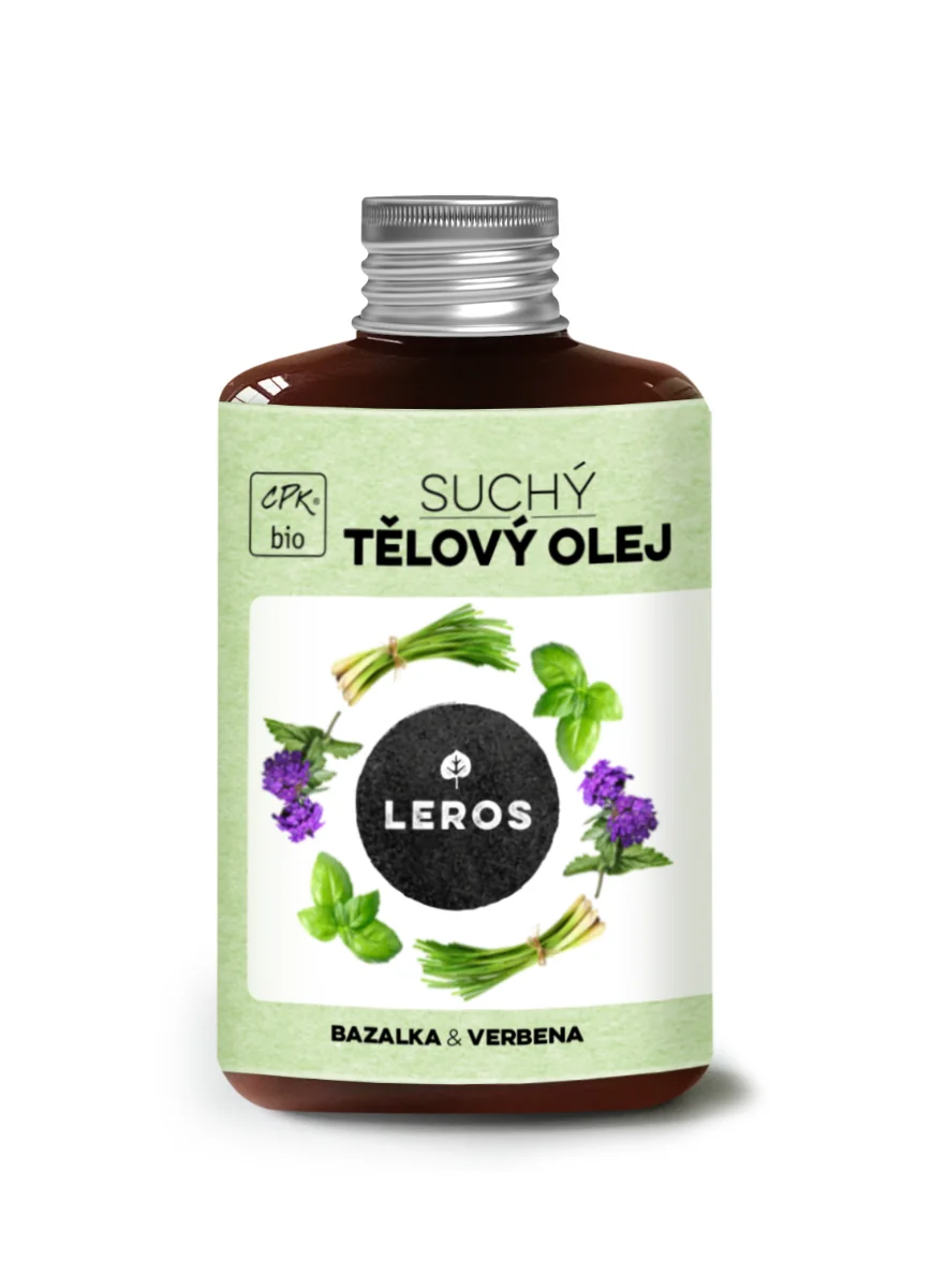 Leros Suchý tělový olej bazalka & verbena 100 ml