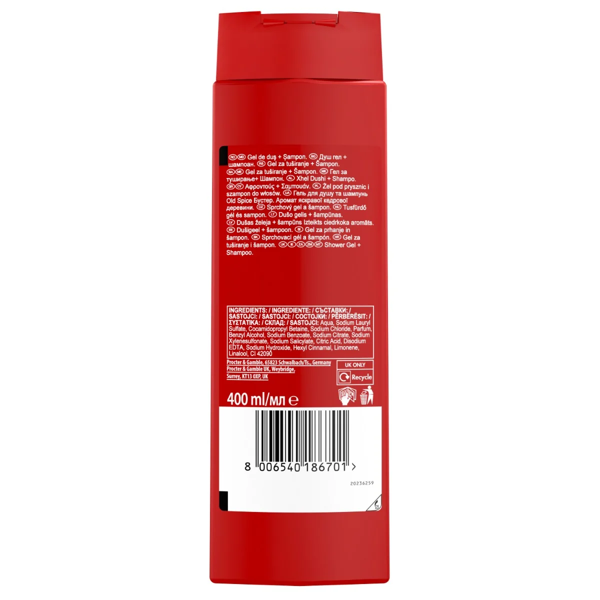 Old Spice Booster Pánský sprchový gel a šampon 400 ml