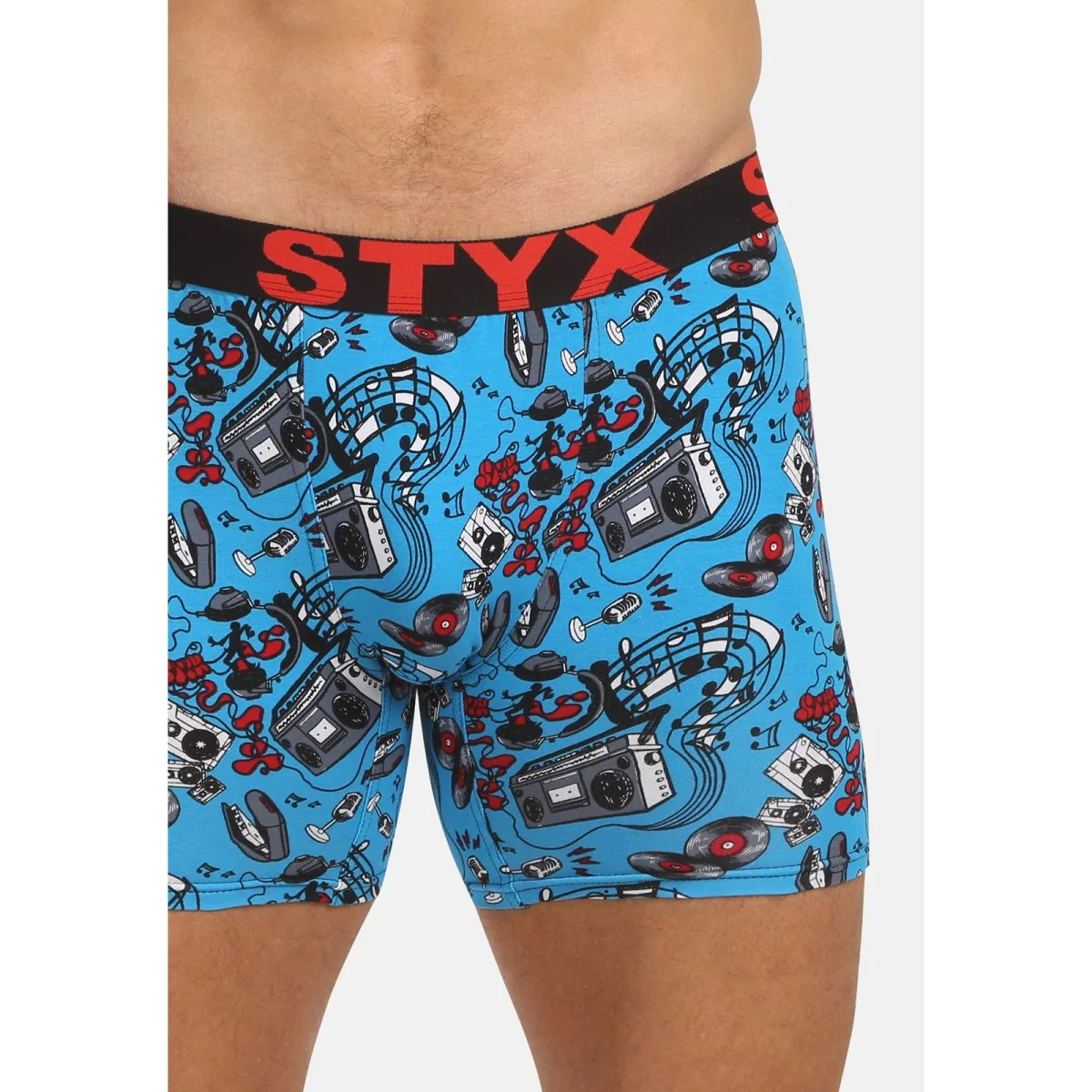 Styx Pánské boxerky long art sportovní guma hudba (UN1558) XXL 