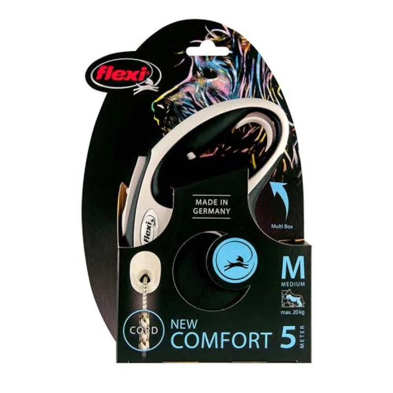 Flexi New Comfort M lanko 5m černá do 20kg 