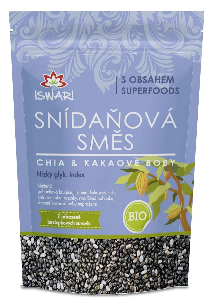 Iswari BIO Snídaňová směs chia-kakaové boby 300 g