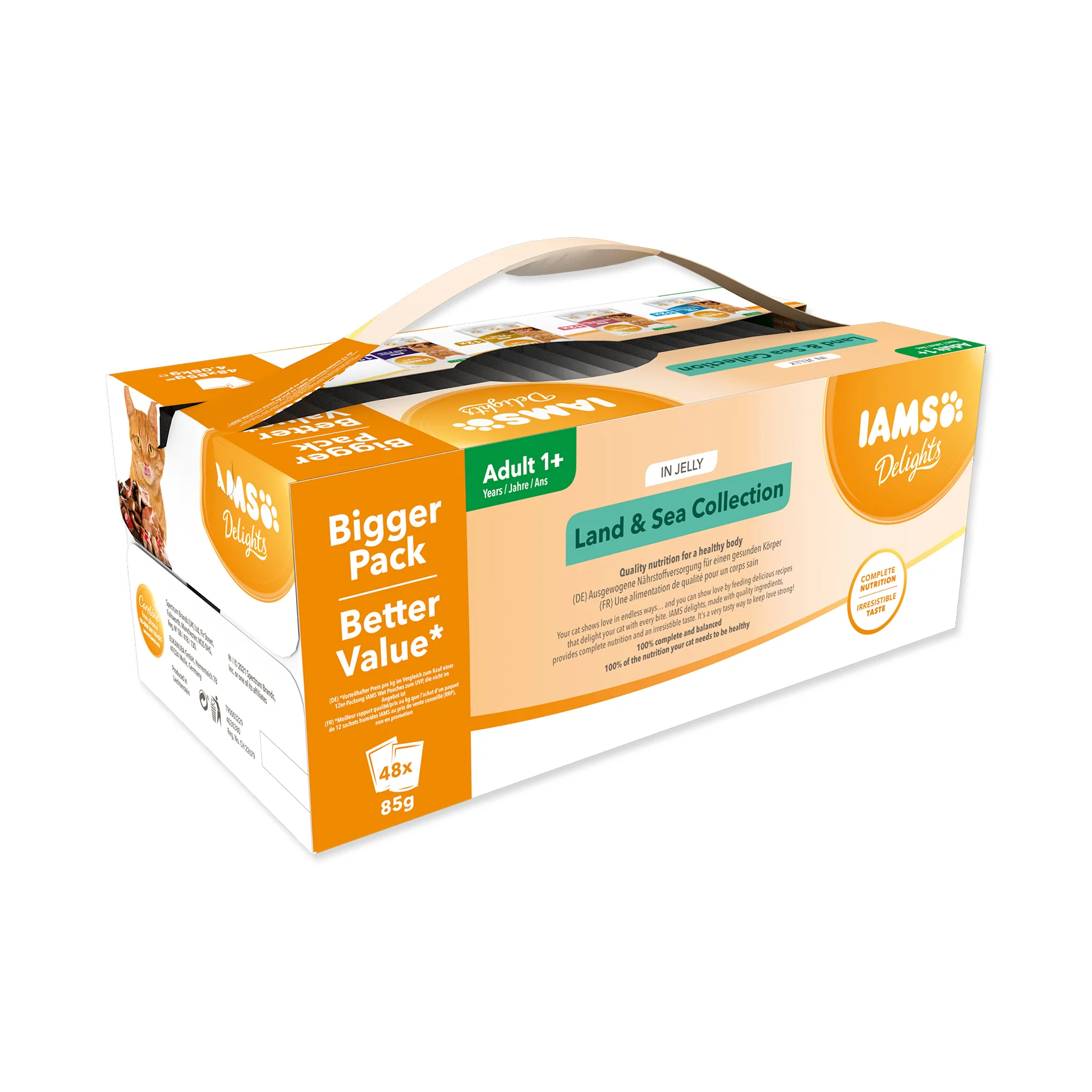 IAMS Delights Mořské a suchozemské maso v želé kapsičky multipack 48x85 g