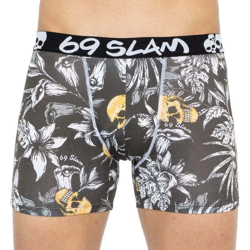 69SLAM Pánské boxerky fit bamboo wild garden (MPBWGN-BB) S 