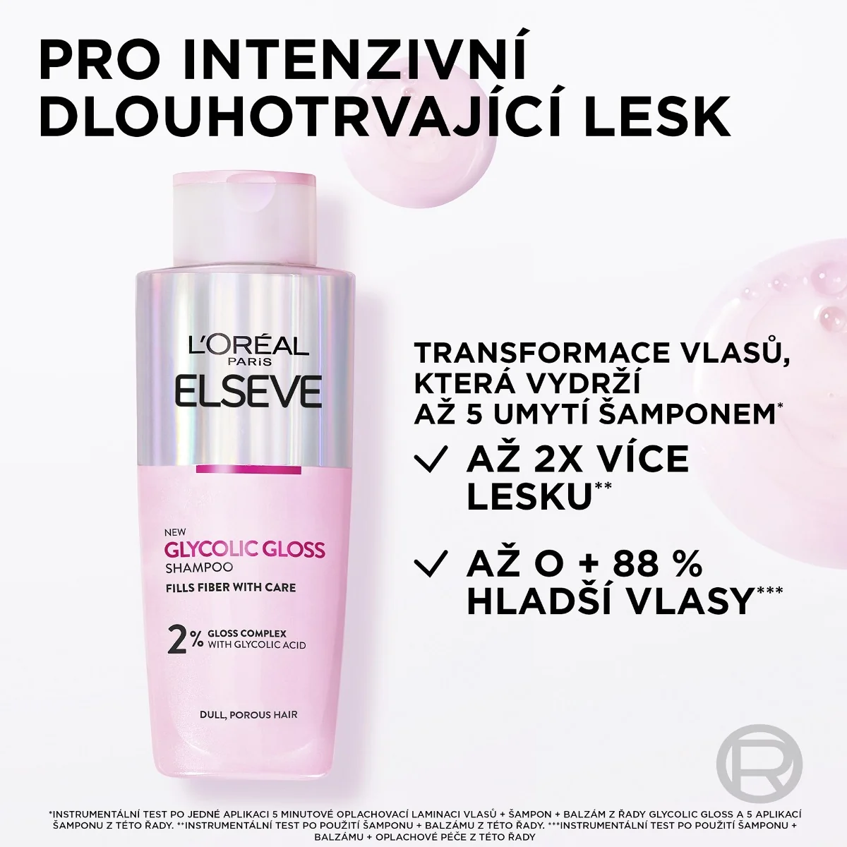 Loréal Paris Elseve Glycolic Gloss šampon s kyselinou glykolovou 200 ml