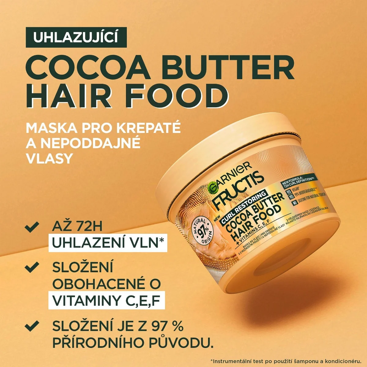 Garnier Fructis Hair Food Cocoa Butter uhlazující maska pro nepoddajné vlasy 400 ml