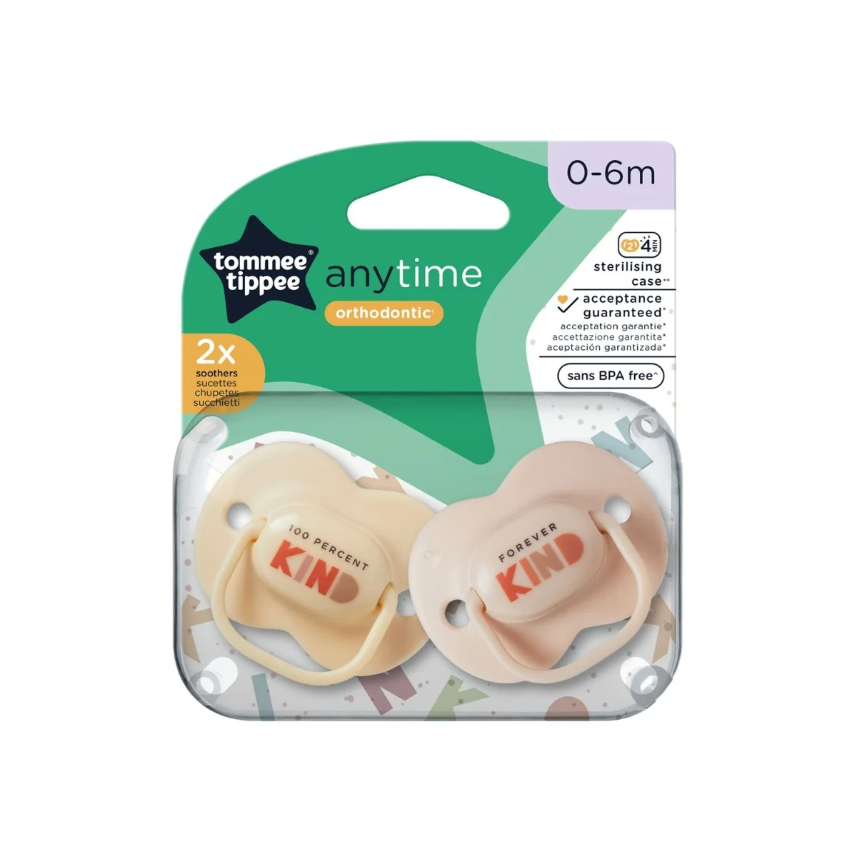 Tommee Tippee Dudlík CTN silikon AnyTime 0-6m 2 ks