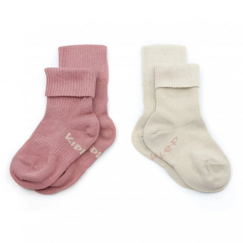 KipKep dětské ponožky Stay-on-Socks 12-18m 2páry Dusty Clay