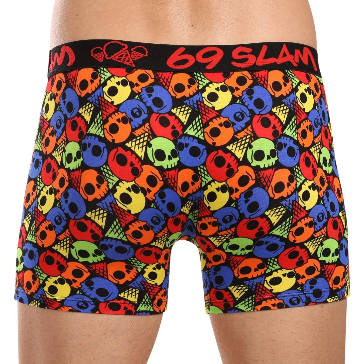 69SLAM Pánské boxerky fit bamboo SKULL CONE (MPBSKC-BB) L 