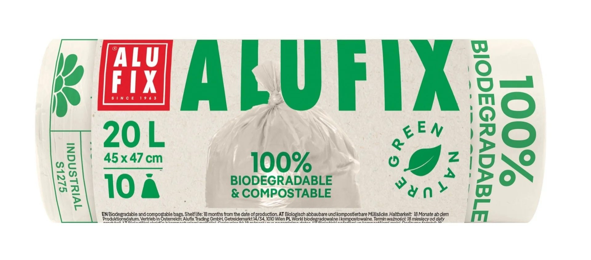 Alufix Green Nature BIO Kompostovatelné pytle na odpadky 20 l 10 ks