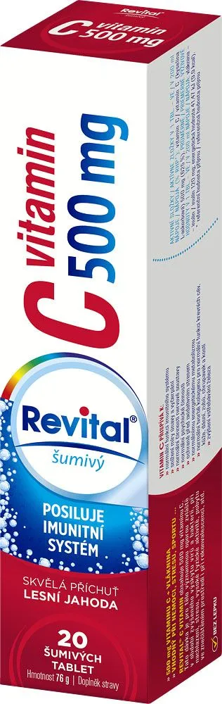 Revital Vitamin C 500 mg lesní jahoda 20 šumivých tablet