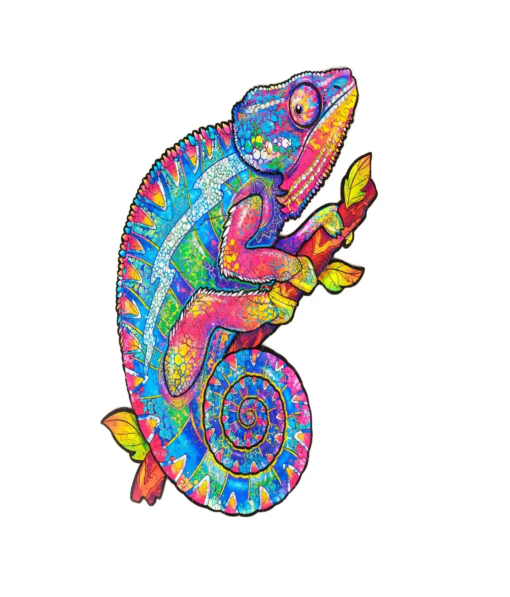 Unidragon Dřevěné puzzle Iridescent Chameleon 202 ks