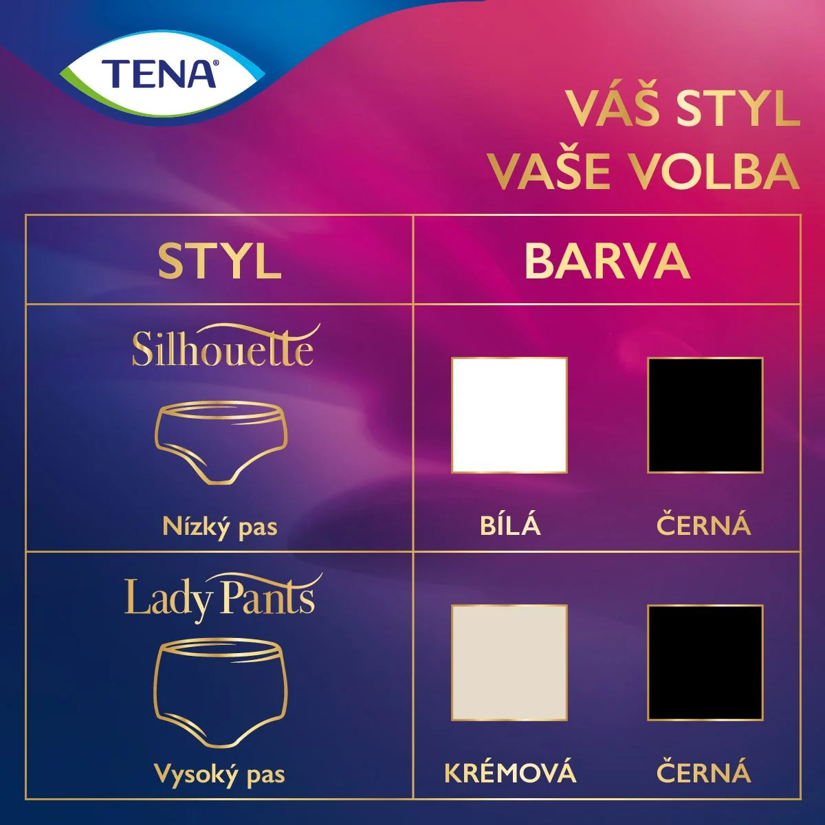 Tena Silhouette Low Waist Noir Normal M inkontinenční kalhotky 10 ks