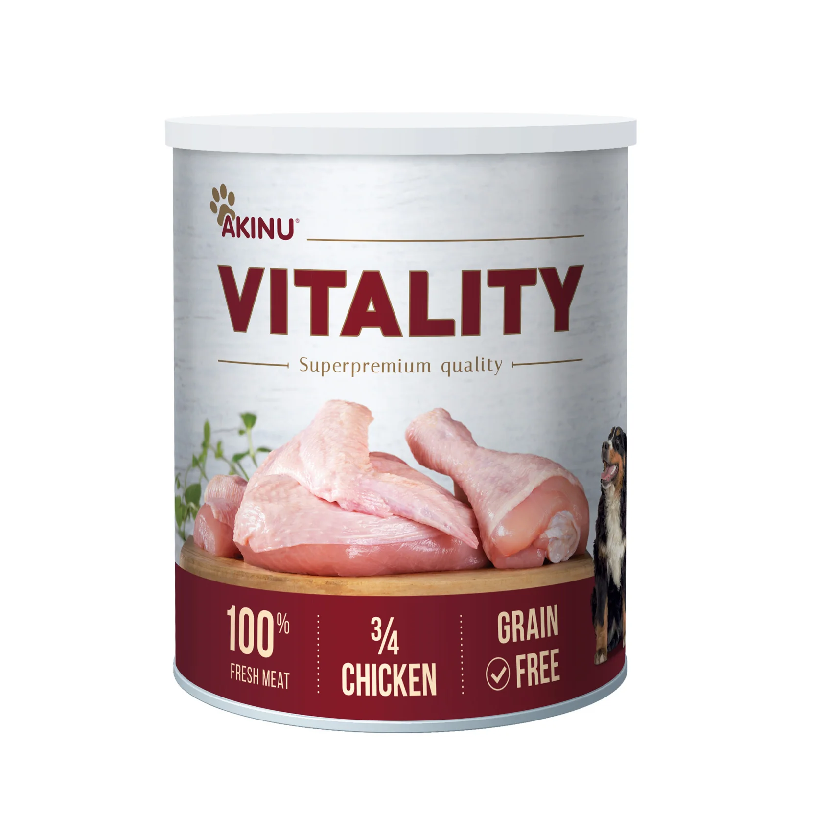 Akinu VITALITY konzerva pro psy 3/4 kuřete 800 g 