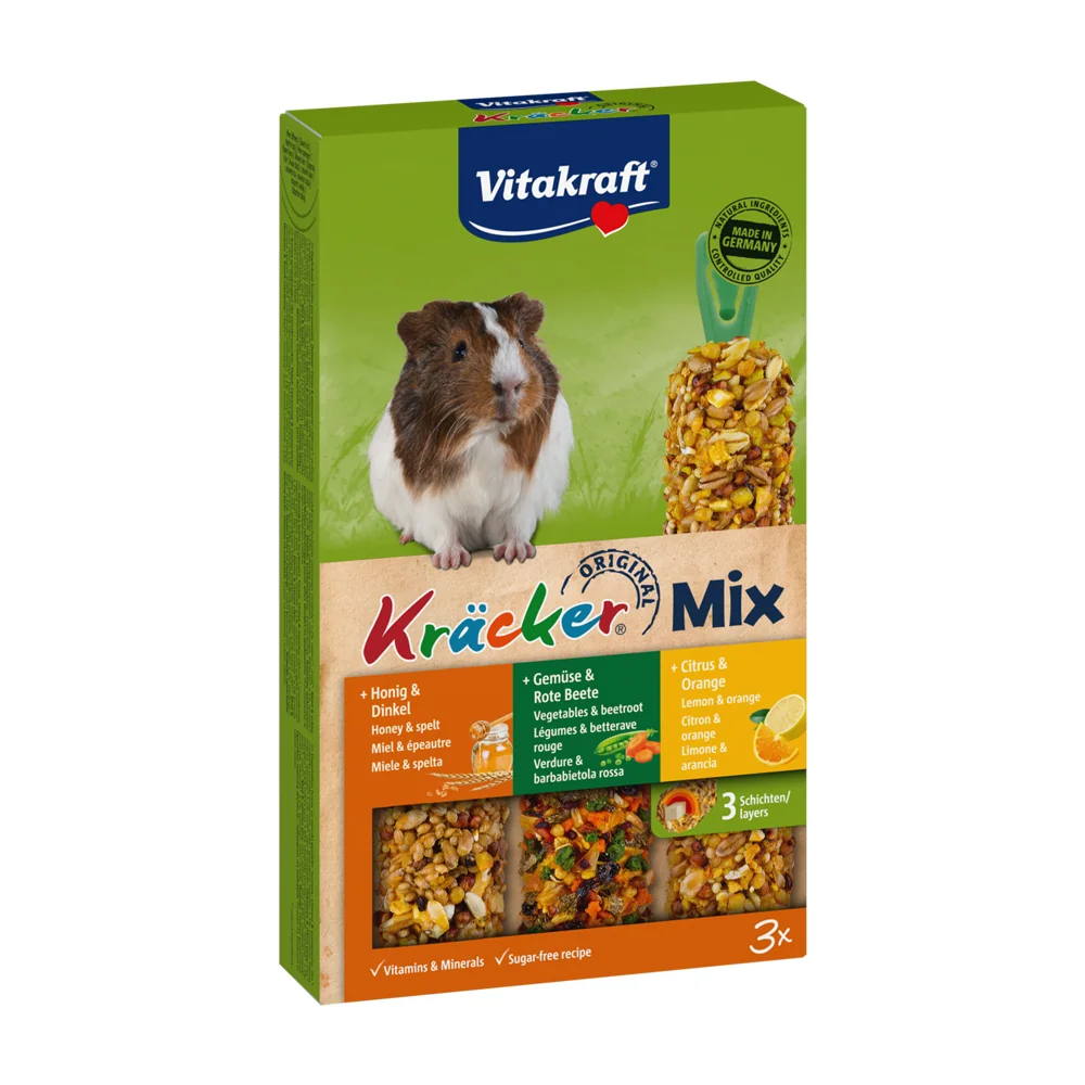 Vitakraft Kräcker Mix morče med, zelenina a citrusy 3 ks