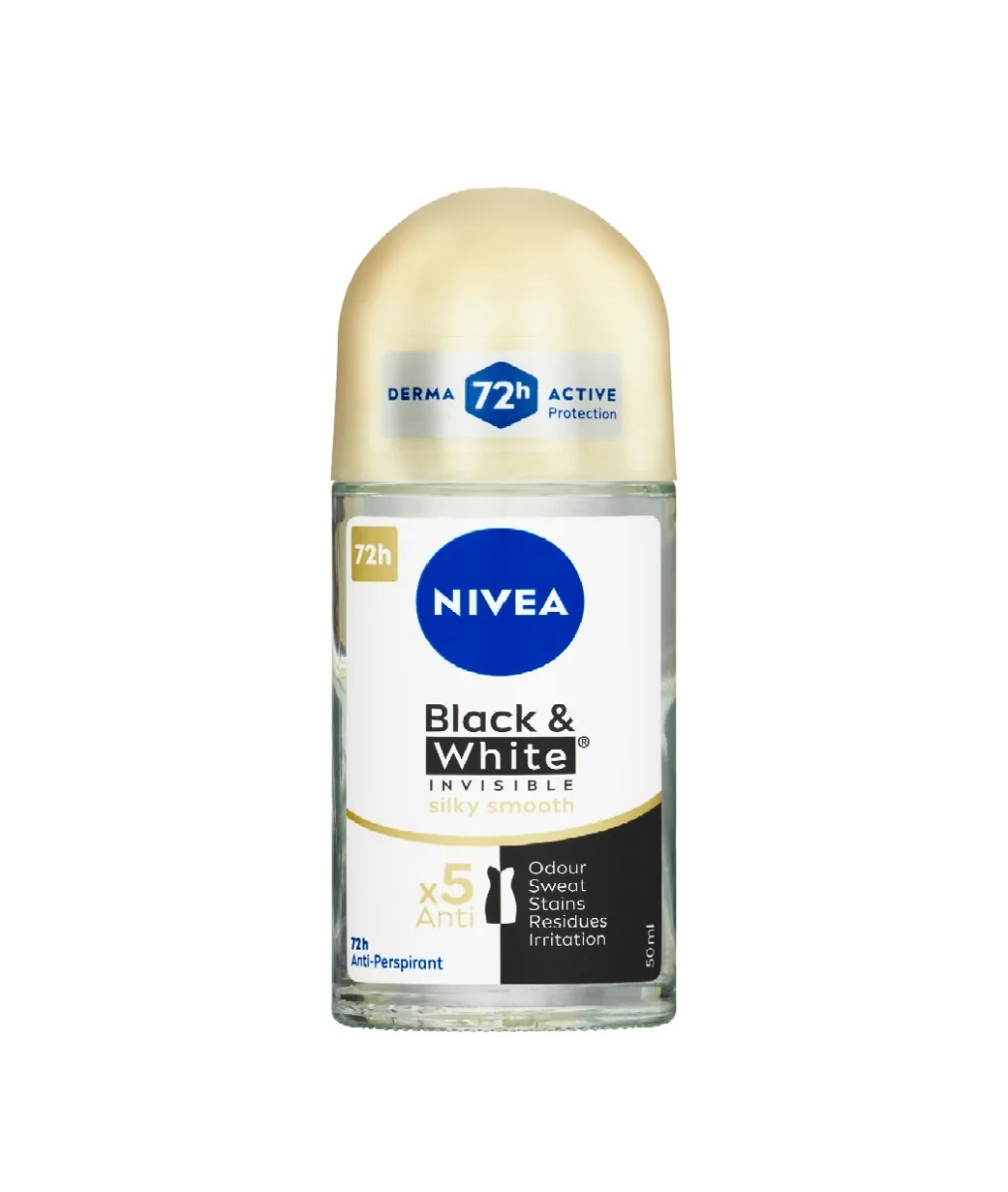 Nivea Black & White Invisible Silky Smooth kuličkový antiperspirant 50 ml