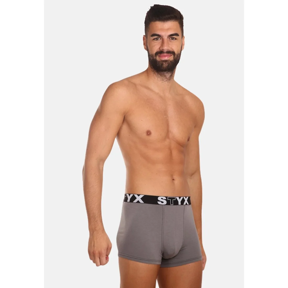 Styx Pánské boxerky sportovní guma tmavě šedé (G1063) XL 