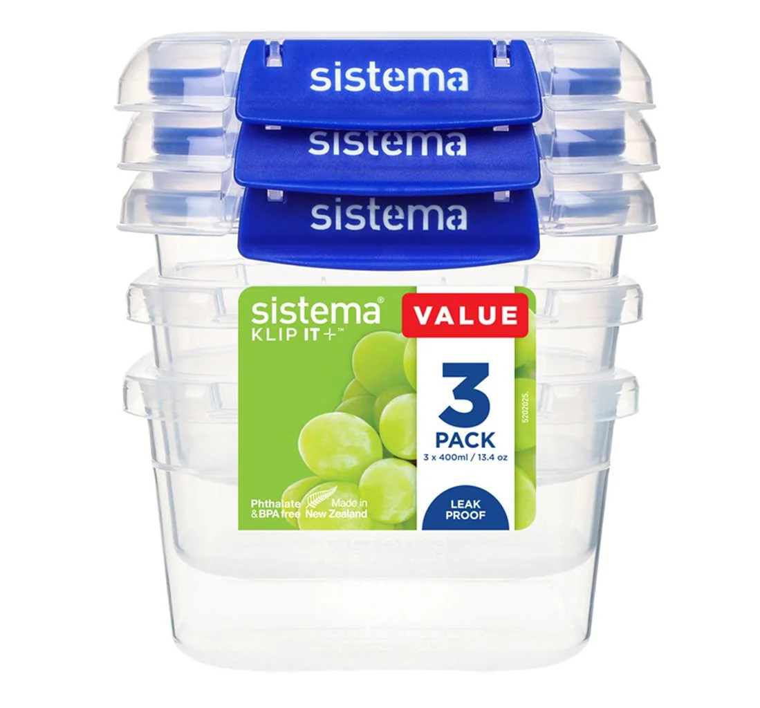 Sistema Klip It Plus sada krabiček se 2 klipy 3x400 ml