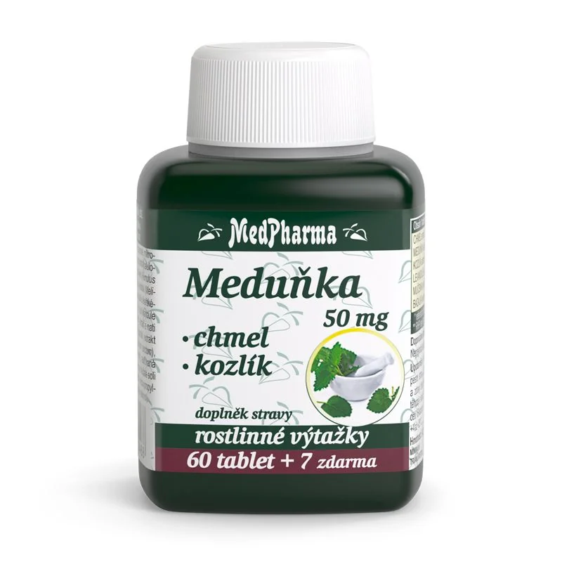 MedPharma Meduňka 50 mg + Chmel + Kozlík 67 tablet