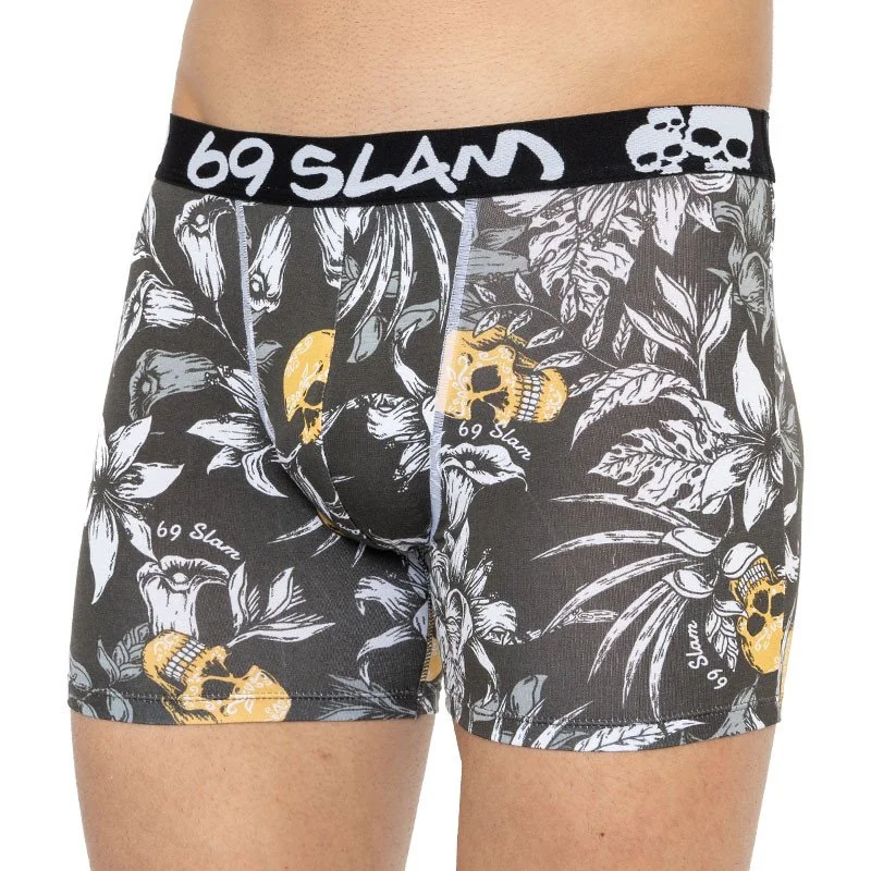 69SLAM Pánské boxerky fit bamboo wild garden (MPBWGN-BB) S 