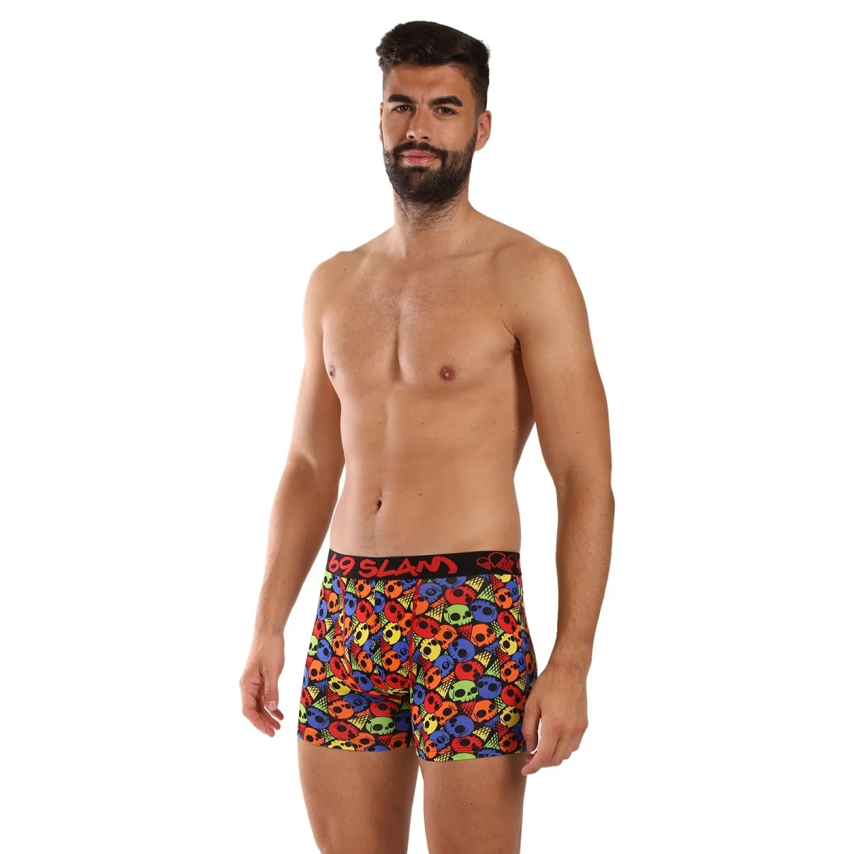 69SLAM Pánské boxerky fit bamboo SKULL CONE (MPBSKC-BB) L 