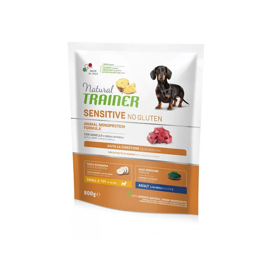 Natural Trainer No gluten mini jehně/rýže granule 800 g