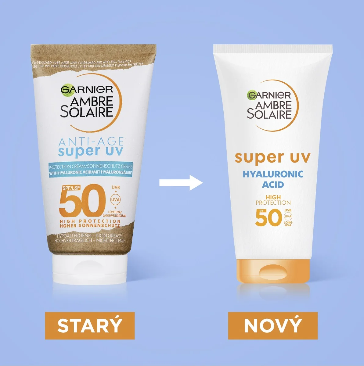 Garnier Ambre Solaire Super UV SPF50 ochranný krém proti vráskám 50 ml