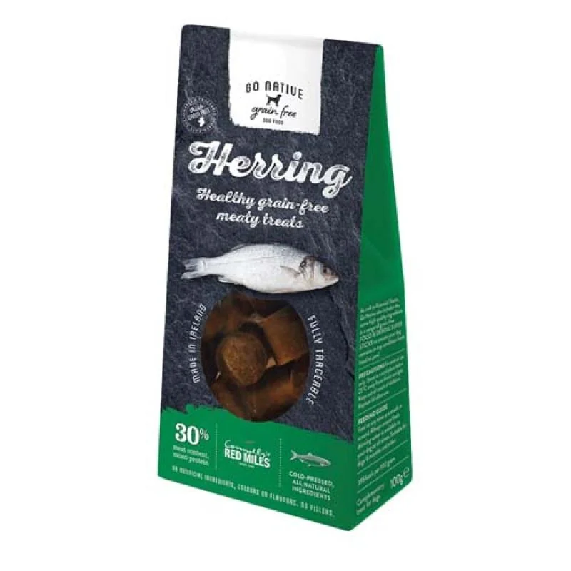 Go Native Essentials Herring 100g nízkokalorická pochoutka pro psy obsahuje 30% masa ze 