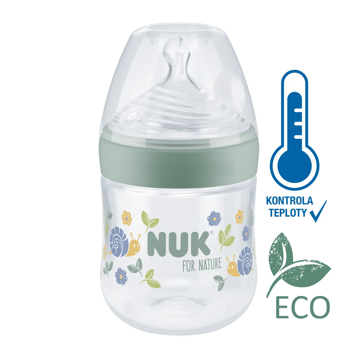 NUK For Nature láhev s kontrolou teploty 150 ml