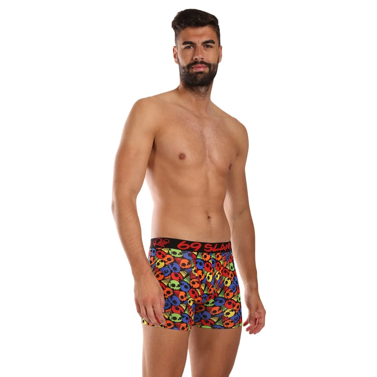 69SLAM Pánské boxerky fit bamboo SKULL CONE (MPBSKC-BB) L 