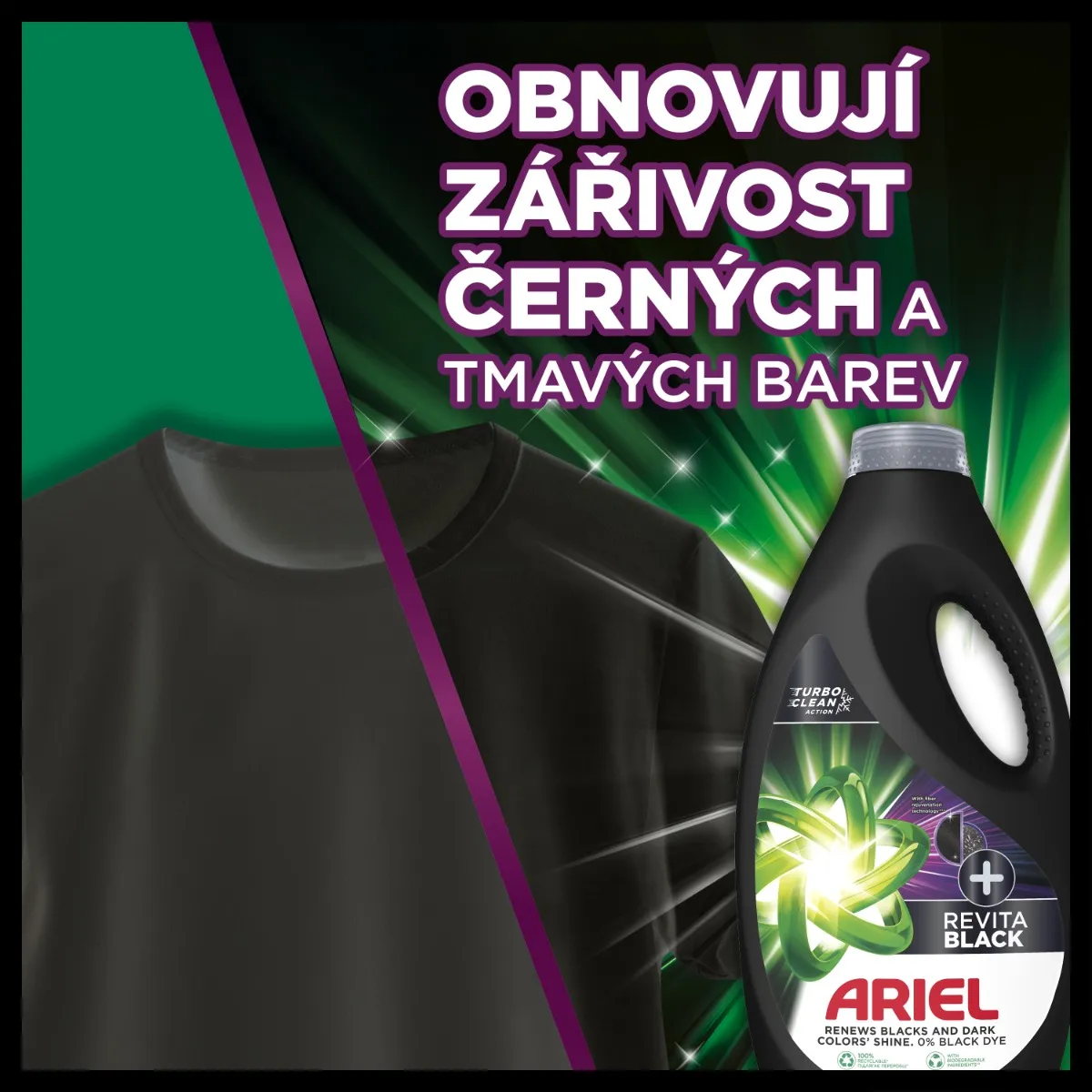 Ariel Revita Black Prací gel 3 l 60 praní