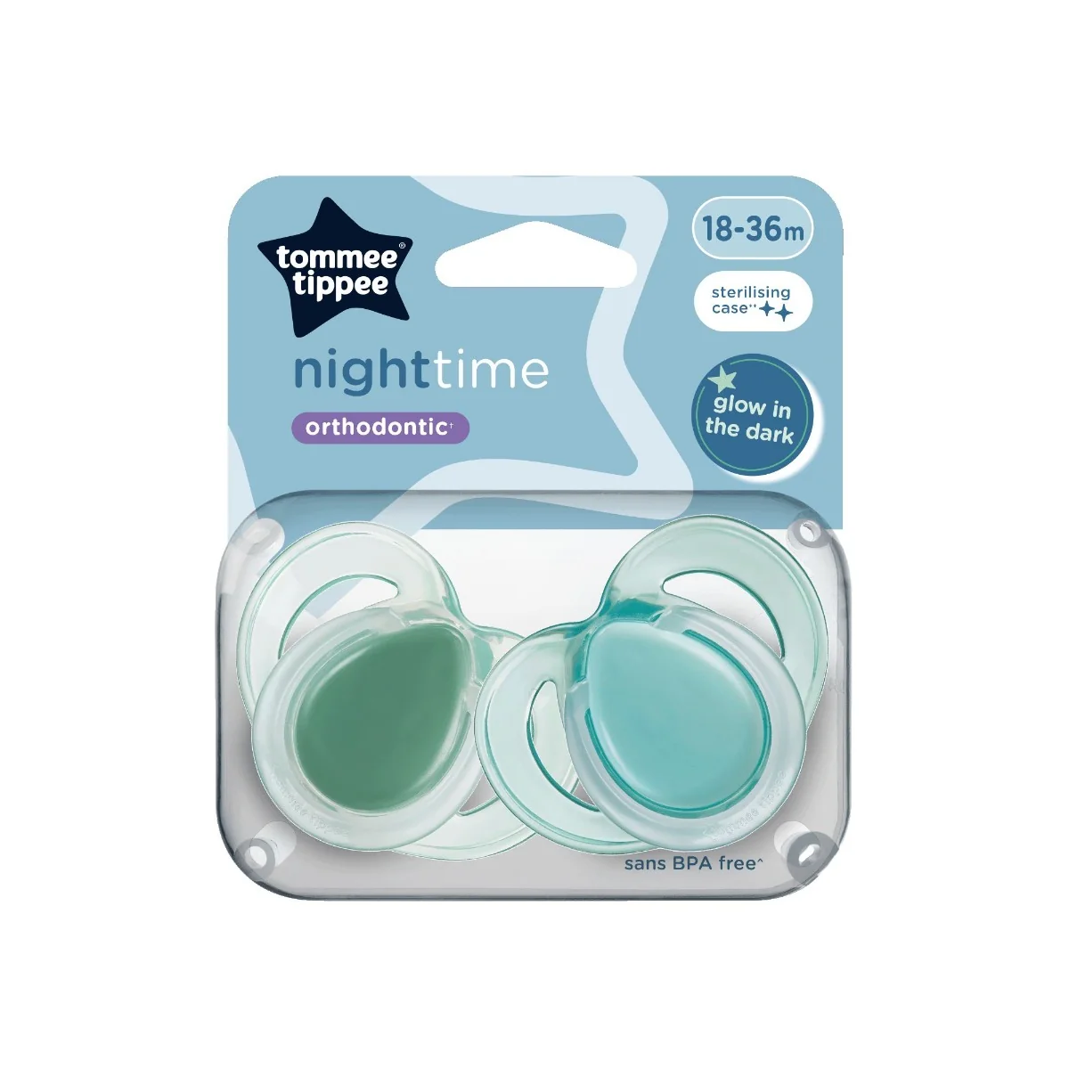 Tommee Tippee Dudlík Night-time 18-36m 18-36m 2 ks