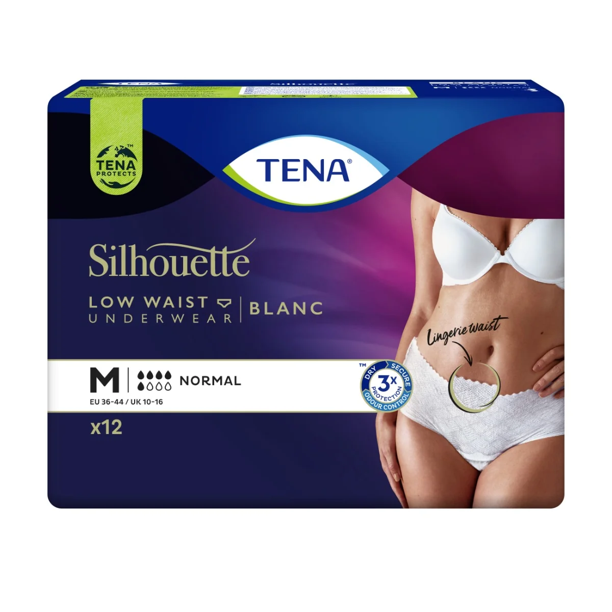 Tena Silhouette Low Waist Blanc vel. M inkontinenční kalhotky 12 ks