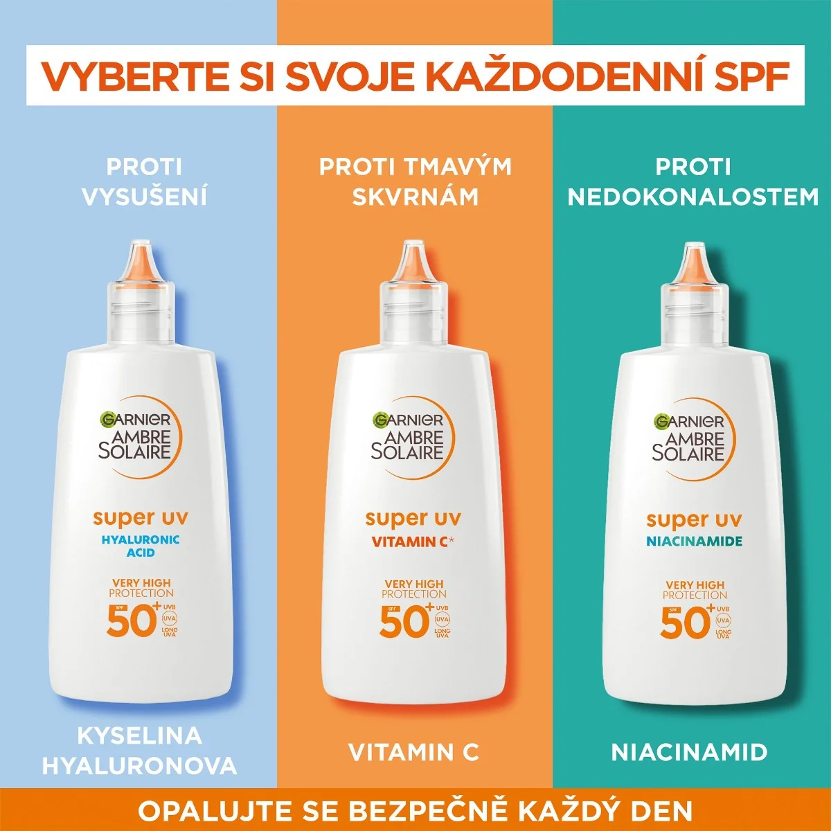 Garnier Ambre Solaire Super UV SPF50+ denní fluid proti tmavým skvrnám 40 ml