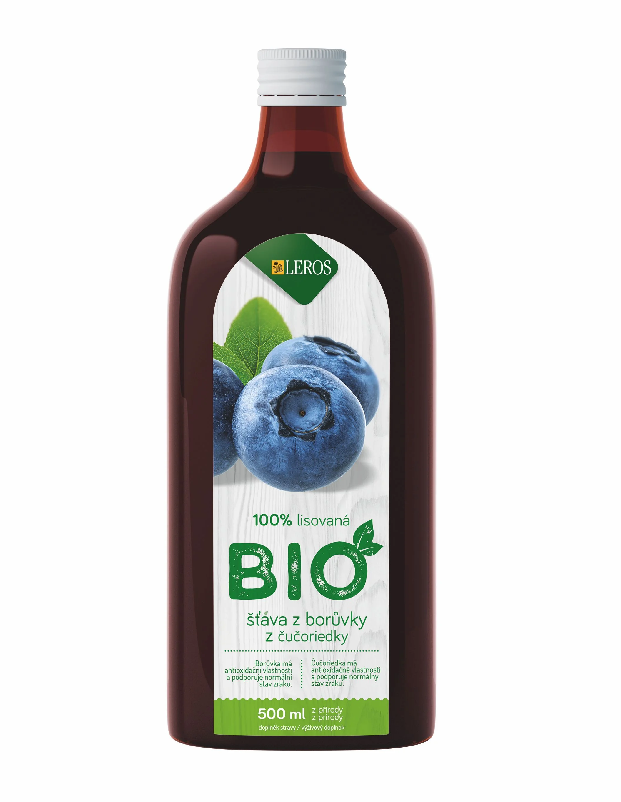 Leros BIO Šťáva z borůvky 500 ml