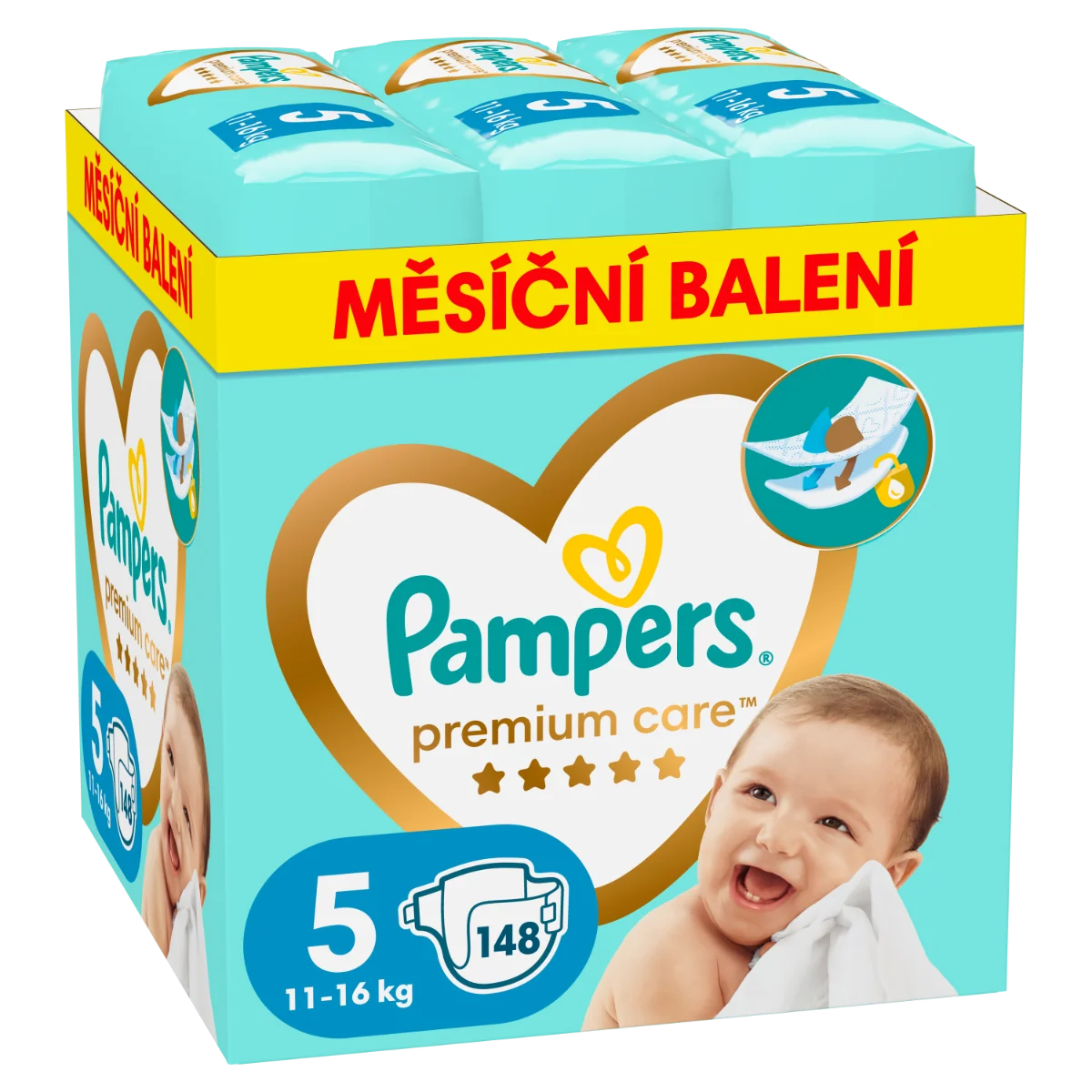 Pampers Premium Care vel. 5 11–16 kg dětské pleny 148 ks