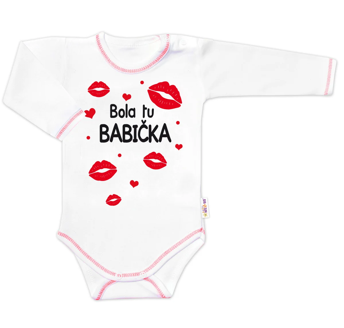 Baby Nellys Body dlouhý rukáv s vtipným textem  Bola tu BABIČKA