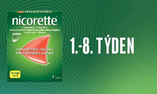 1.-8. týden: Nicorette® invisipatch 15 mg/16 h/den  