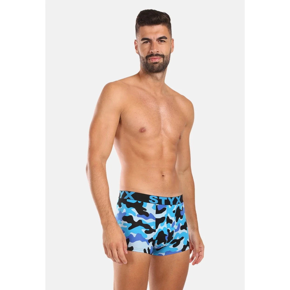 Styx Pánské boxerky art sportovní guma maskáč modrý (G1850) XXL 