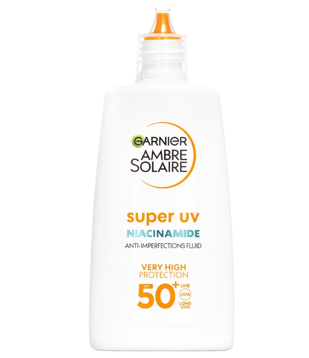 Garnier Ambre Solaire Super UV SPF50+ denní fluid proti nedokonalostem s Niacinamidem 40 ml