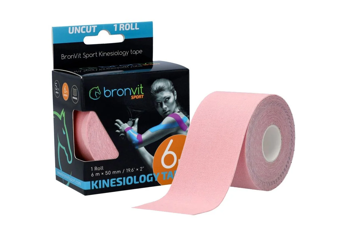 BronVit Sport Kinesio Tape classic 5 cm x 6 m tejpovací páska světle růžová