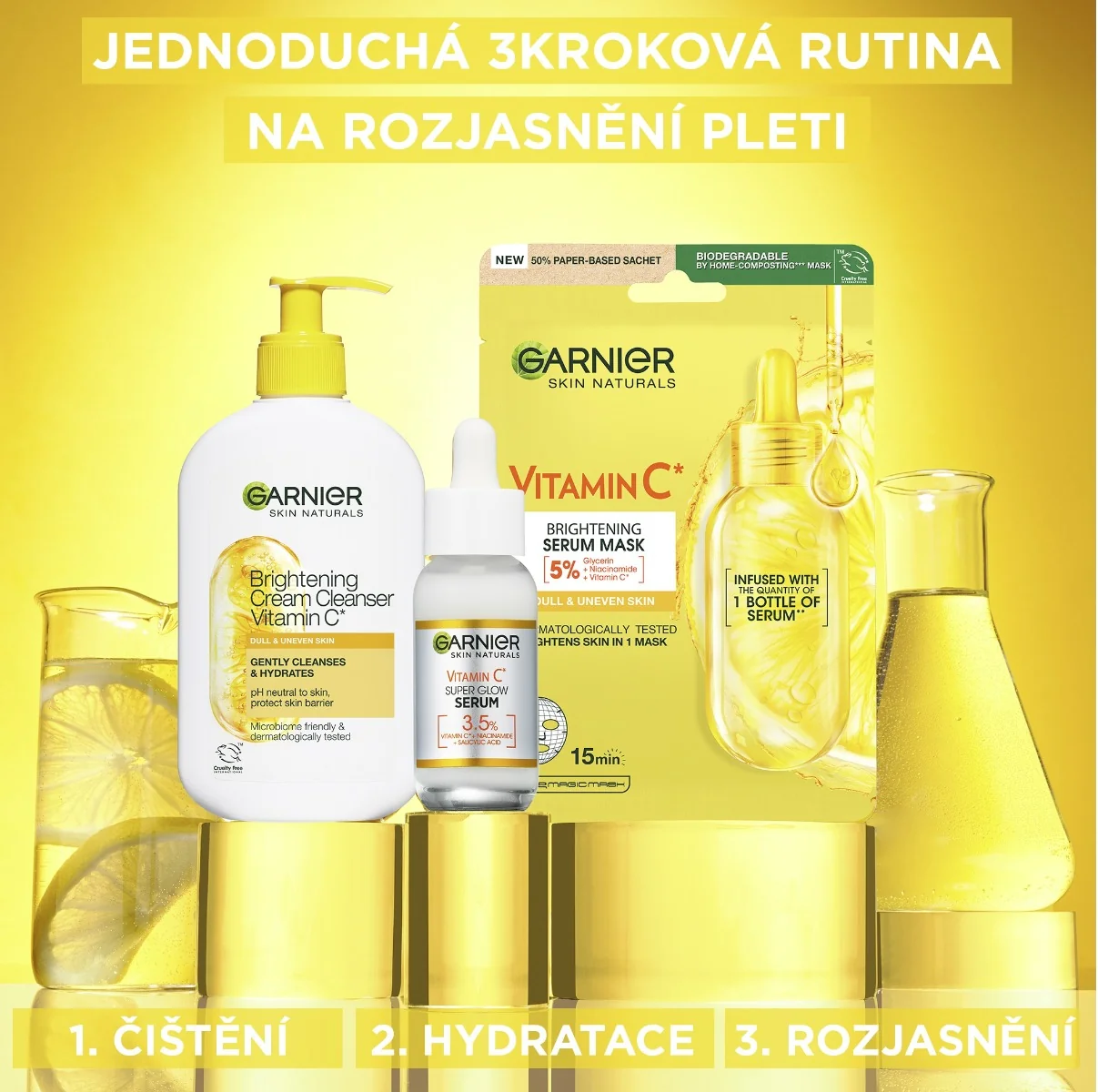 Garnier Skin Naturals Rozjasňující čisticí krém s vitaminem C 250 ml