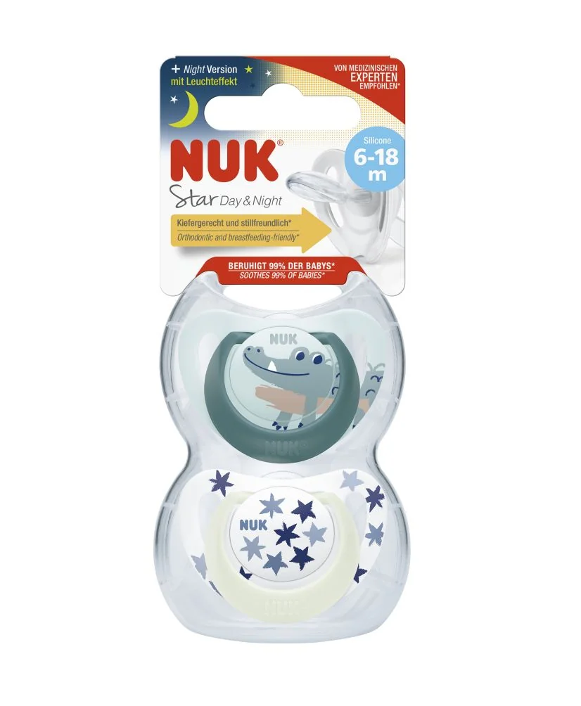 NUK Dudlík Star Den & Noc 6-18m box 2 ks